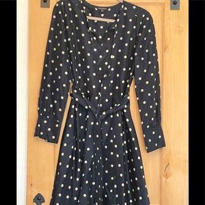 Beautiful silk navy and white dot dress